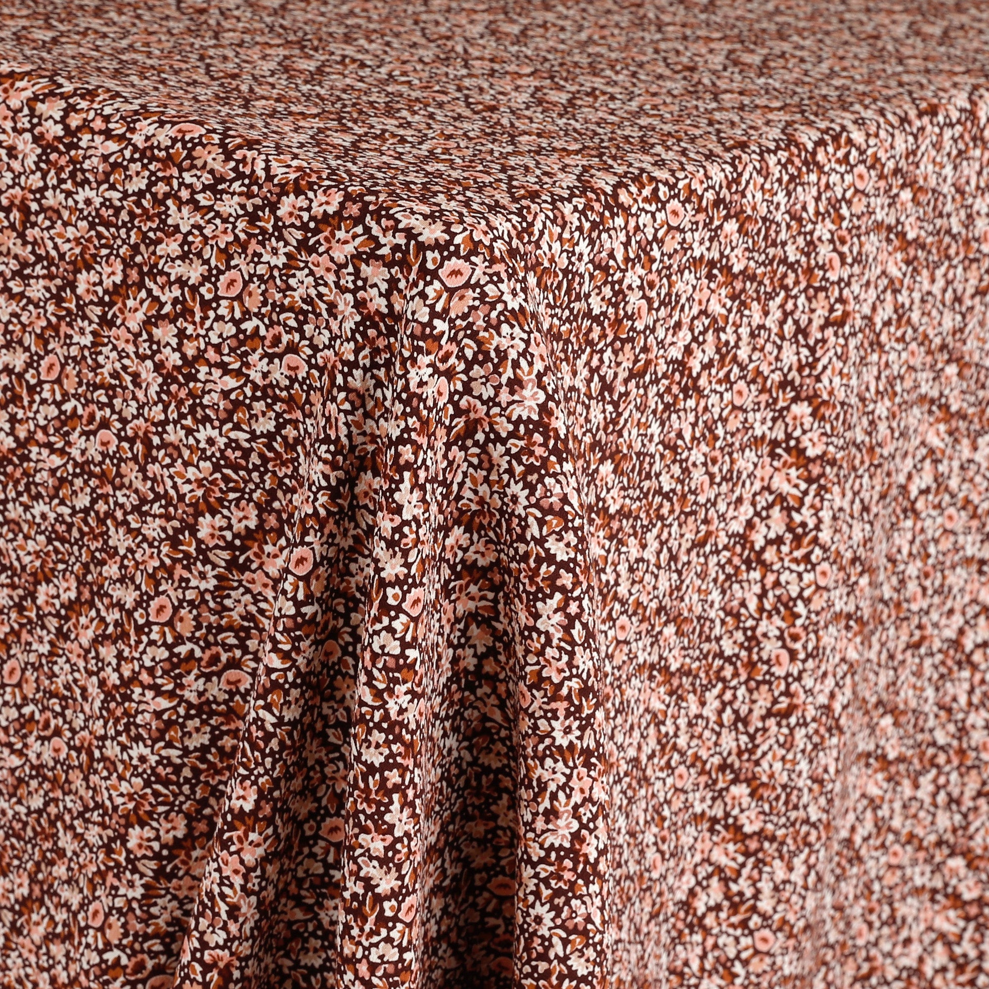 Tea Time Floral Viscose Crepe - Brown