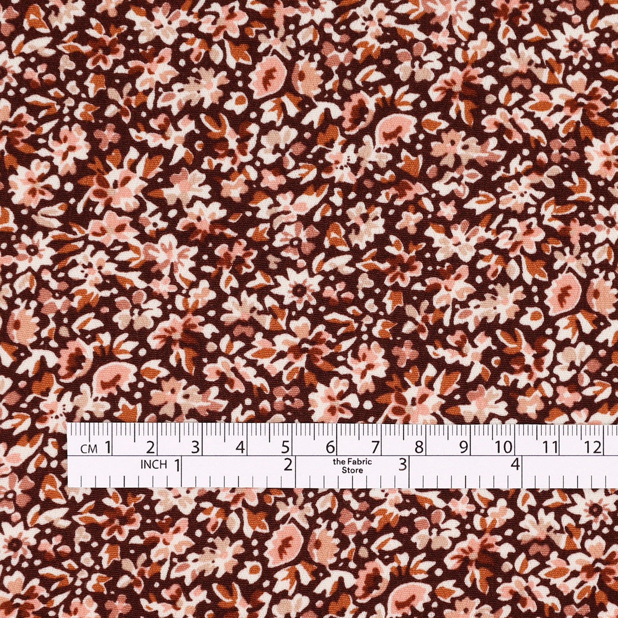 Tea Time Floral Viscose Crepe - Brown