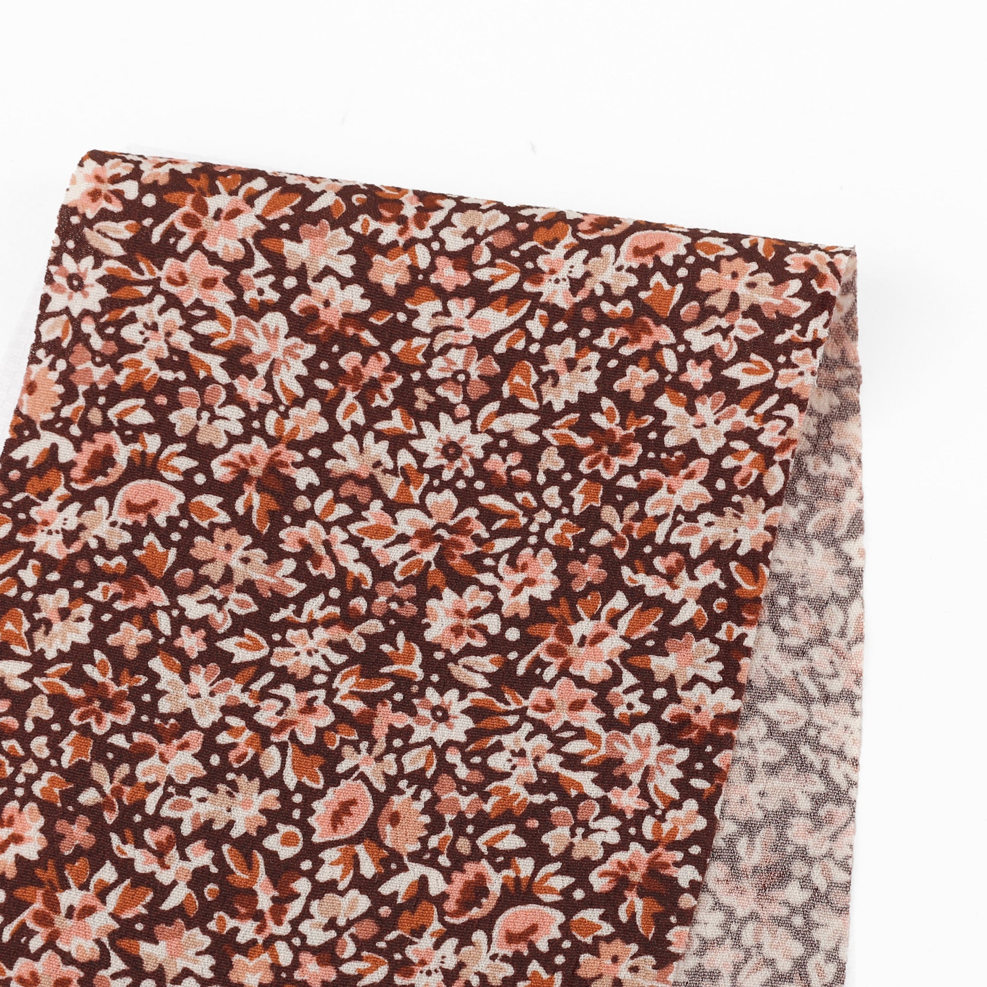 Tea Time Floral Viscose Crepe - Brown