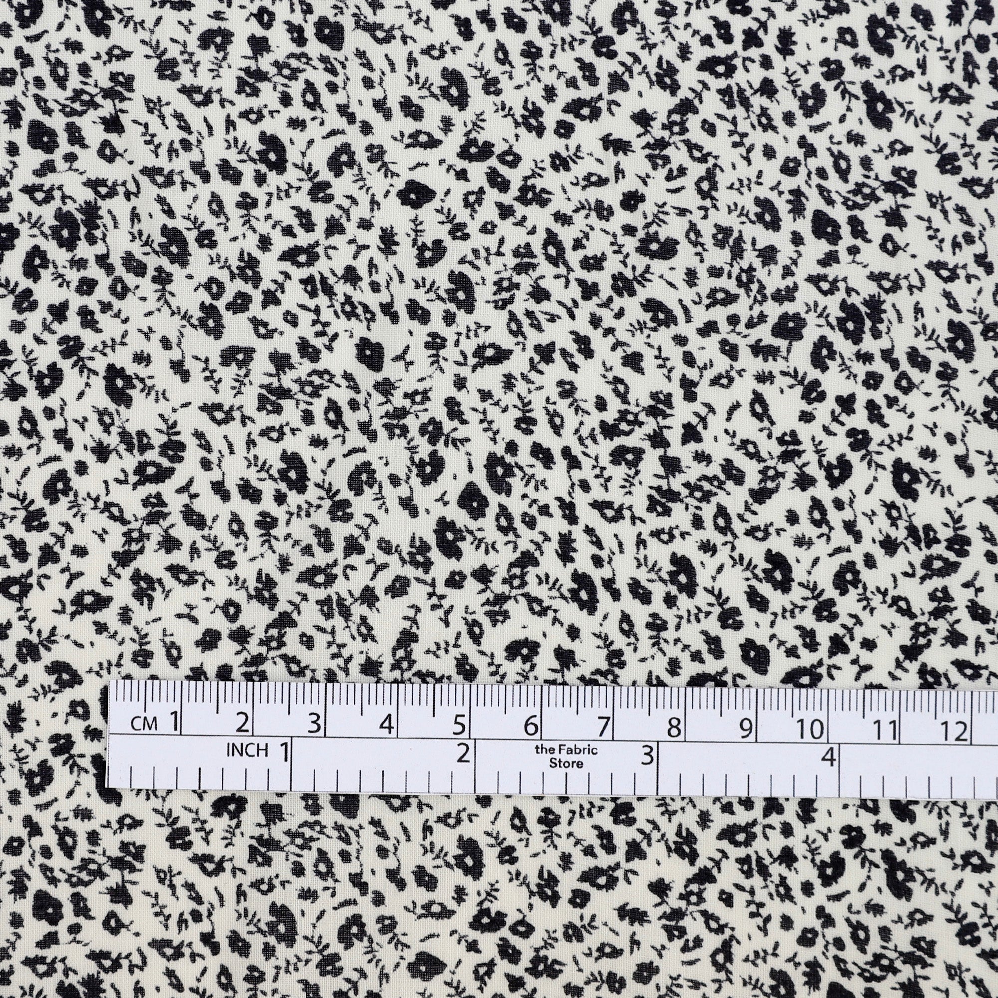 Tiny Ditsy Floral Cotton Voile - Black