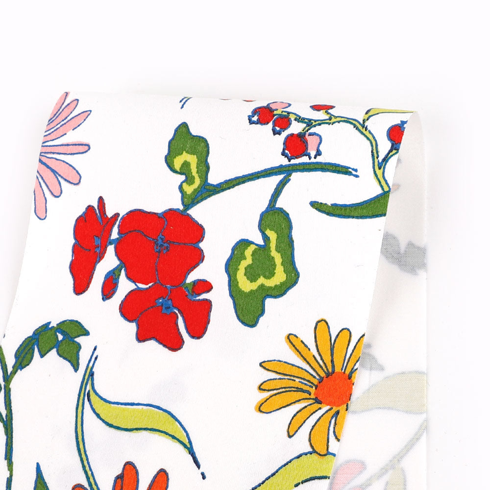 Blooms and Berries Stretch Cotton Sateen - Green Mix