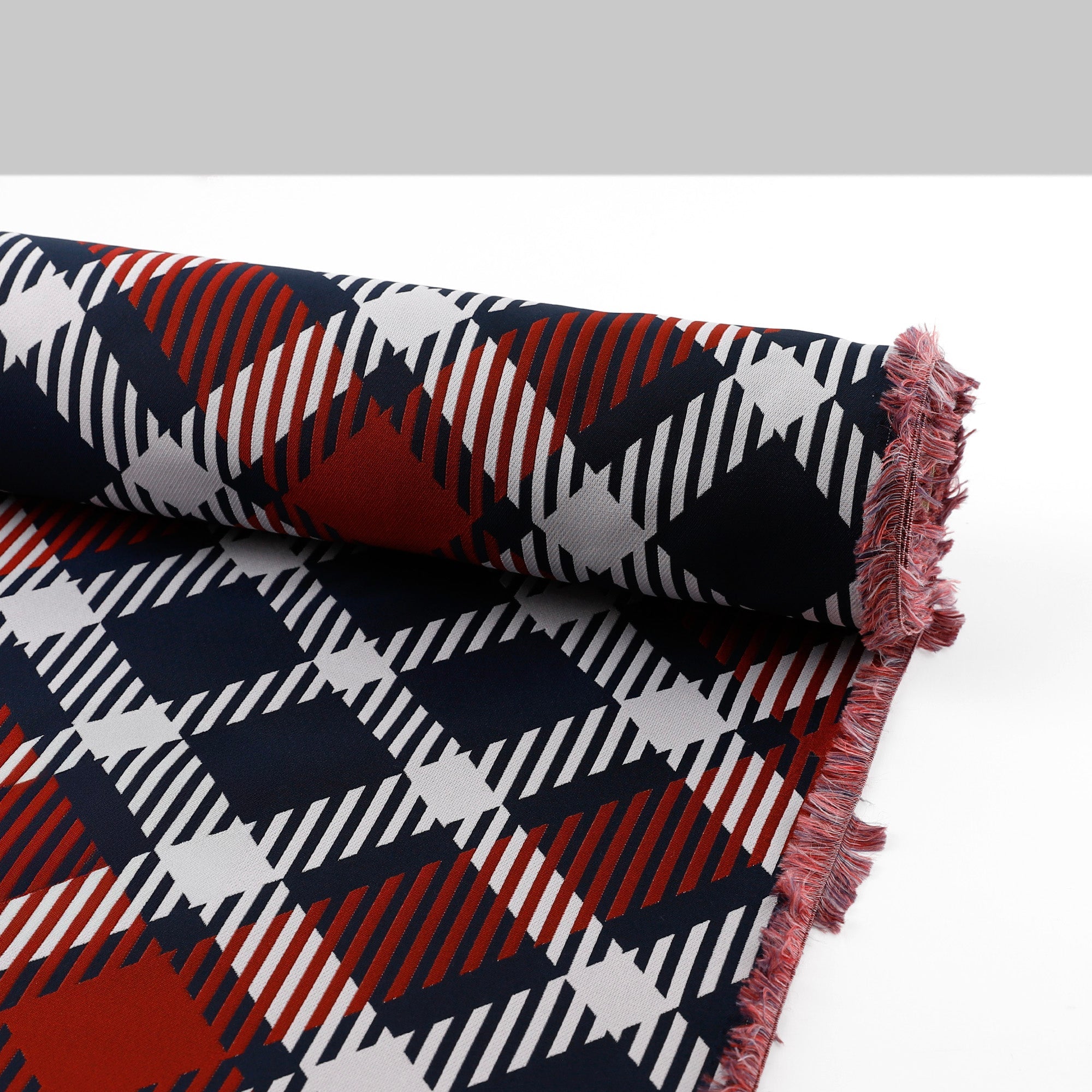 Jumbo Plaid Jacquard - Navy / Red