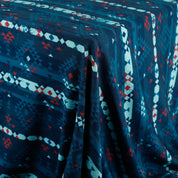 Striped Diamonds Printed Merino - Teal Mix