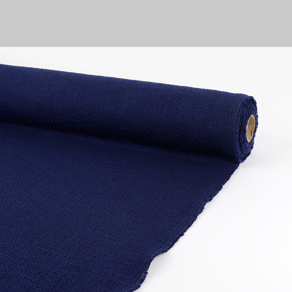 Pure Cotton Tweed - Bright Navy