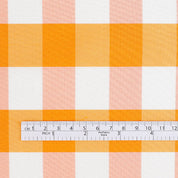 Two Tone Check Silk / Poly Shantung - Californian Poppy