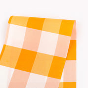 Two Tone Check Silk / Poly Shantung - Californian Poppy