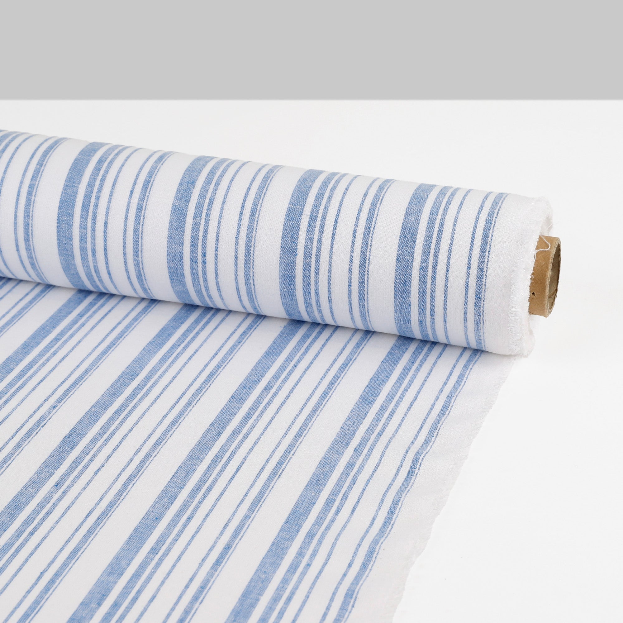 Barcode Stripe Linen/Viscose - Blue