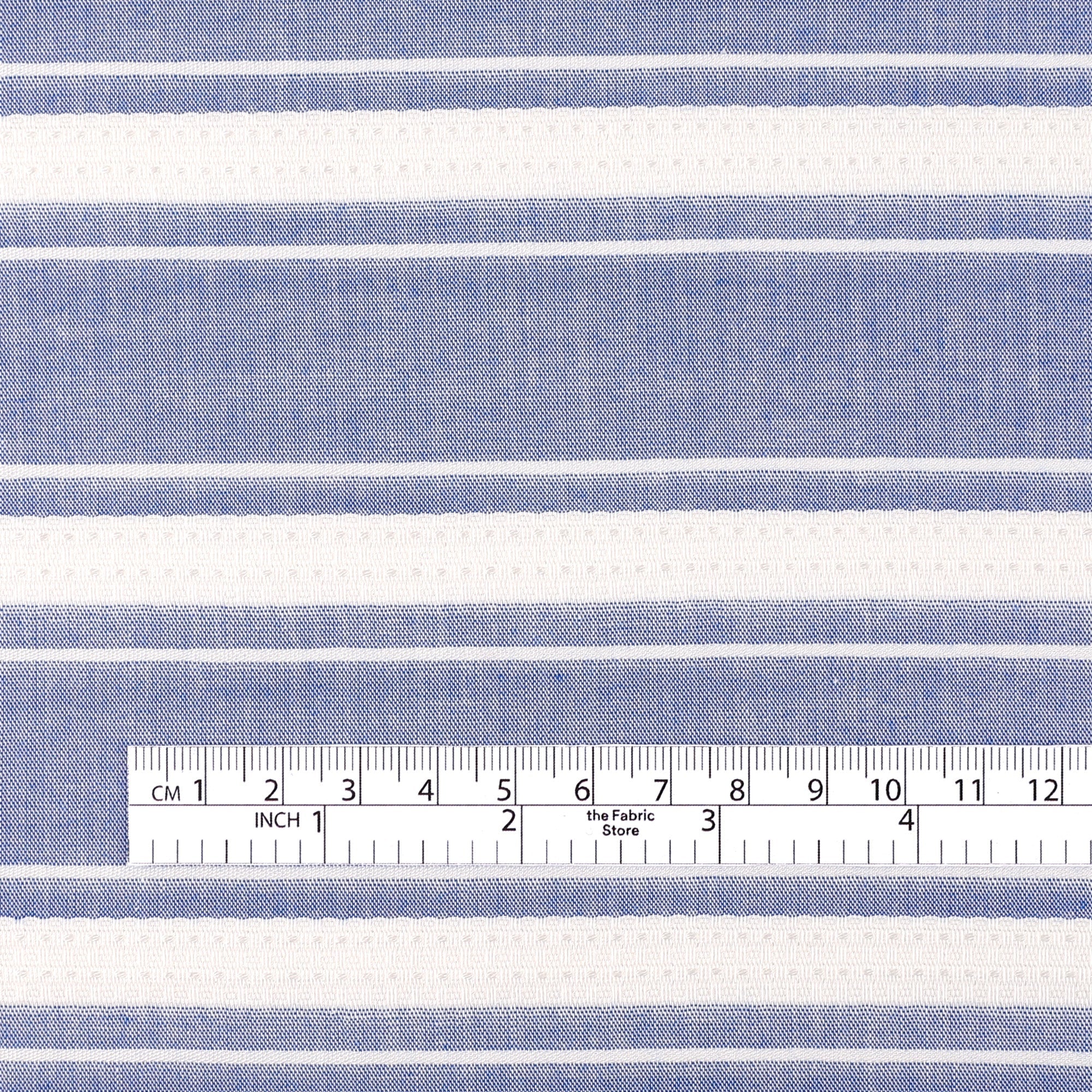 Weft Stripe Cotton - Blue White