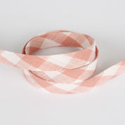 Gingham Linen Bias Binding - Vintage Blush