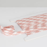 Gingham Linen Bias Binding - Vintage Blush