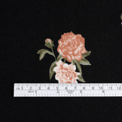 Vintage Rose Viscose Georgette - Black