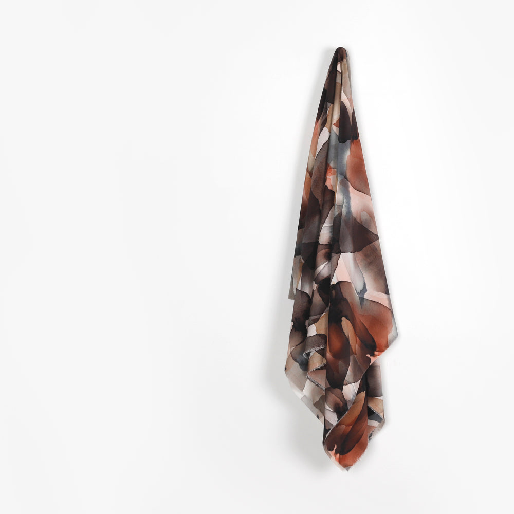Watercolour Silk Crepe de Chine - Autumn