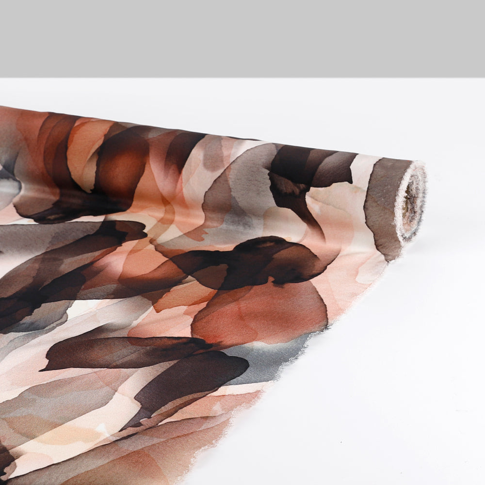 Watercolour Silk Crepe de Chine - Autumn