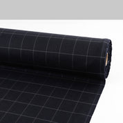 Windowpane Check Suiting - Deep Navy/Grey