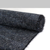 Wool Blend Basketweave Tweed - Night Sky