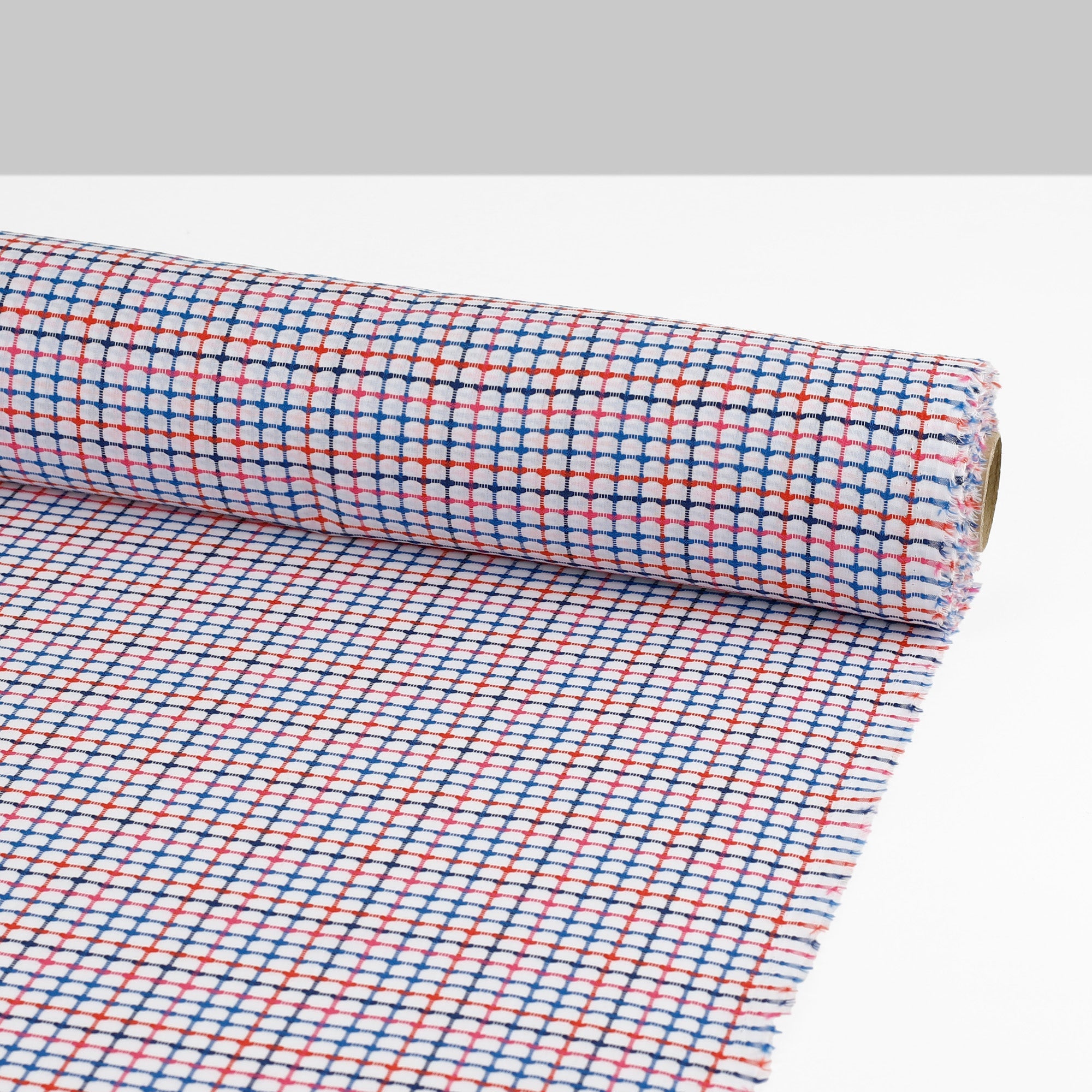 Woven Grid Cotton - Blue Raspberry