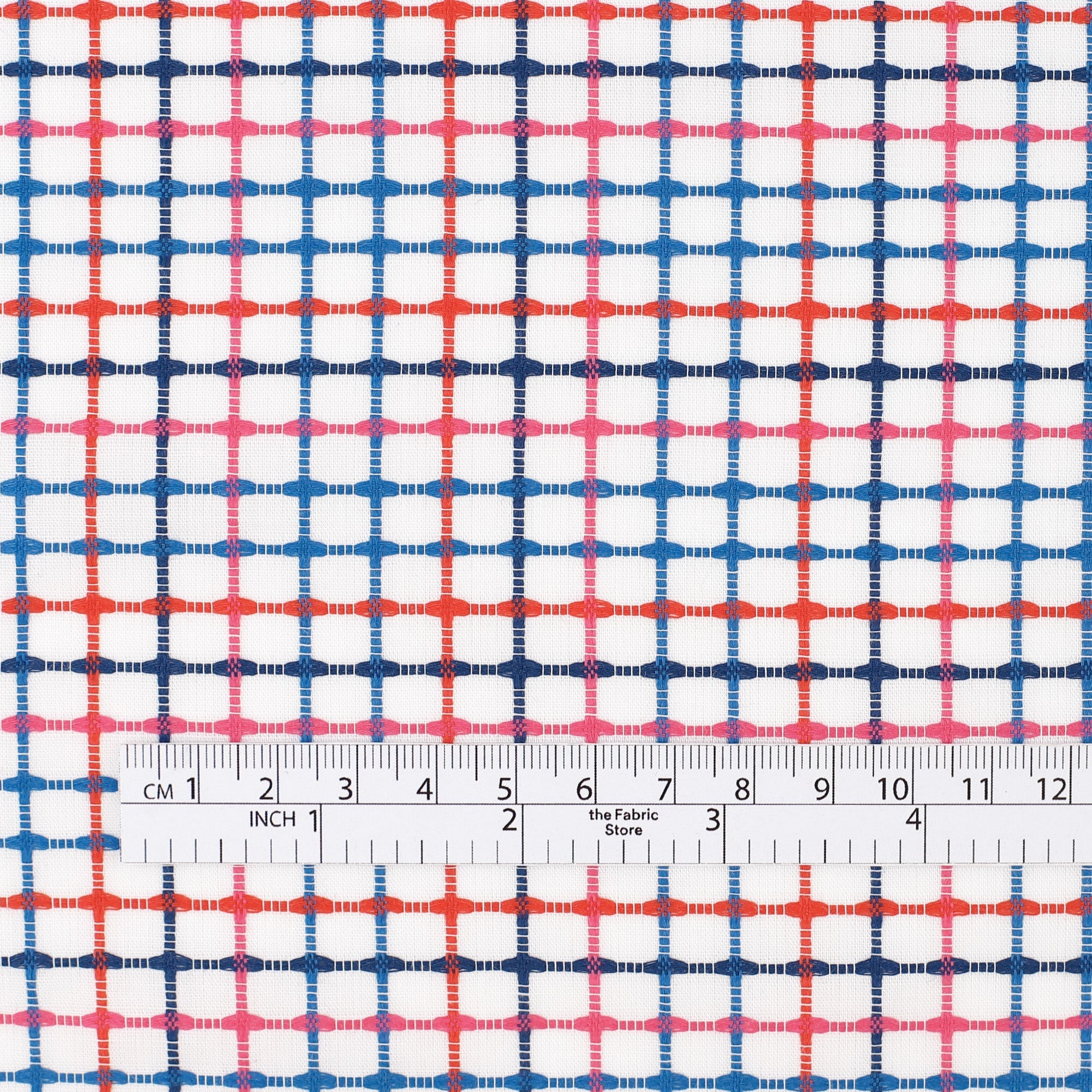 Woven Grid Cotton - Blue Raspberry