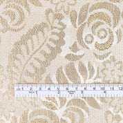 Rose Fronds Silk Brocade - Oyster / Gold