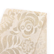Rose Fronds Silk Brocade - Oyster/Gold (Pieces)