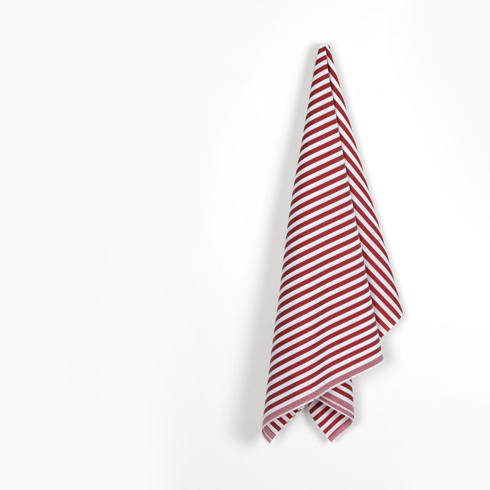 Woven Stripe Cotton Shirting - Wine