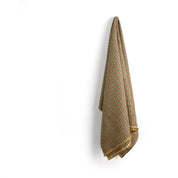Optical Linen / Cotton  Jacquard - Black / Citrus