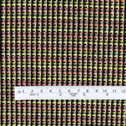 Optical Linen / Cotton  Jacquard - Black / Citrus