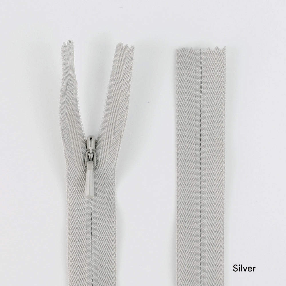 Invisible Zips - 23cm - Silver