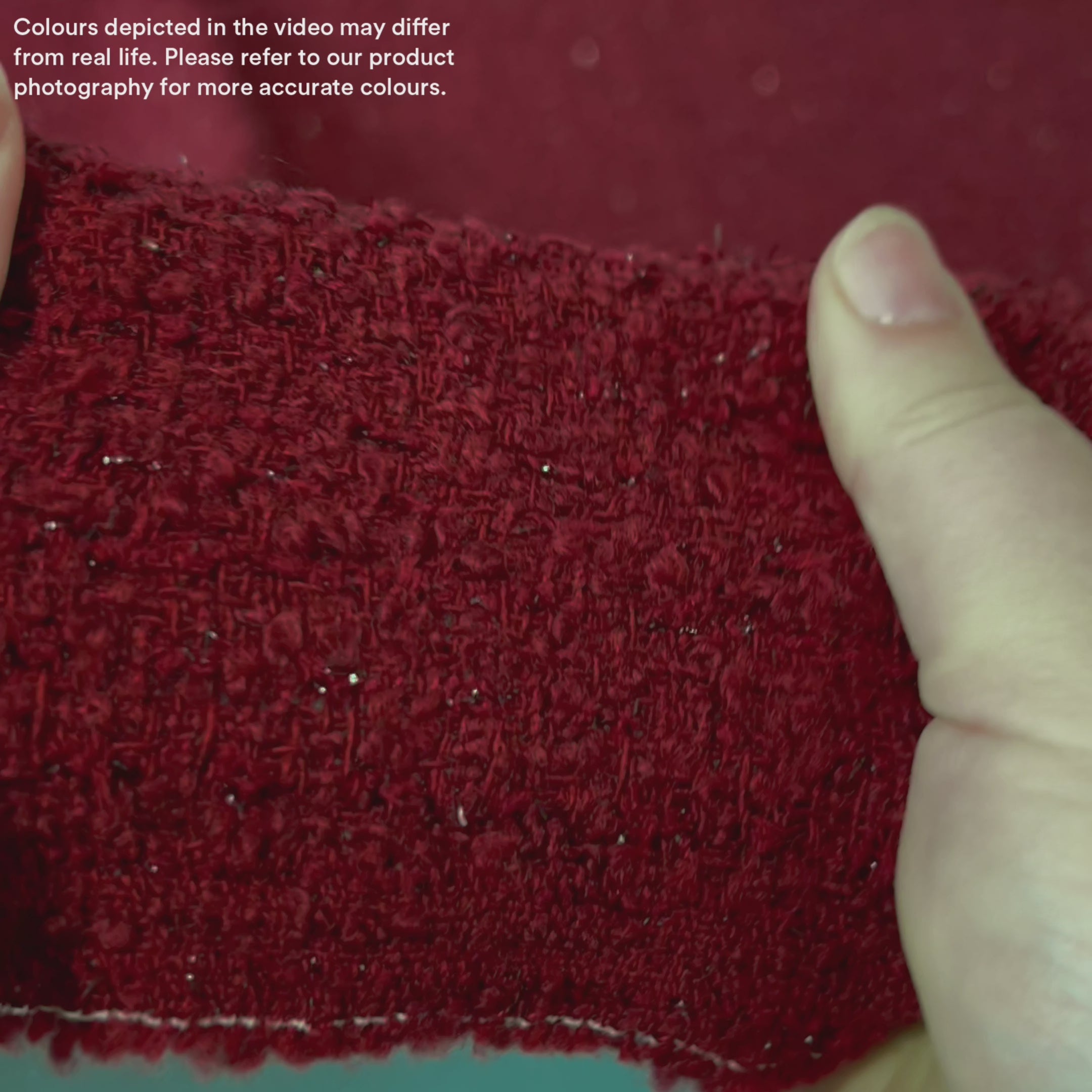 Wool Blend Shimmer Tweed - Carmine